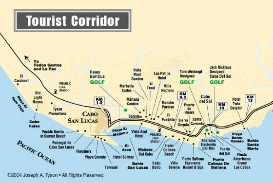 Cabo, Mexico: corridor sect-1 { Map]