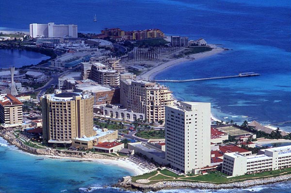 Aerial view of: Cancun, Mexico!