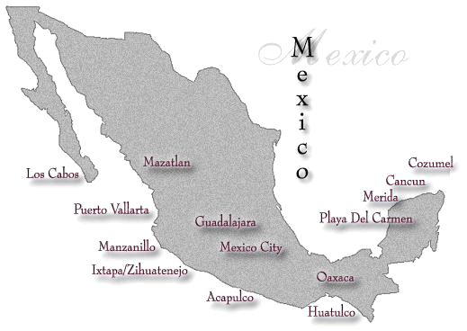 Map of: Mexico - City Travel Destinations!