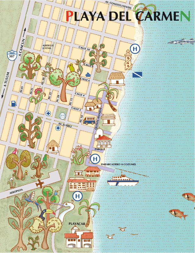 Playa del Carmen: Map - Click to Enlarge!