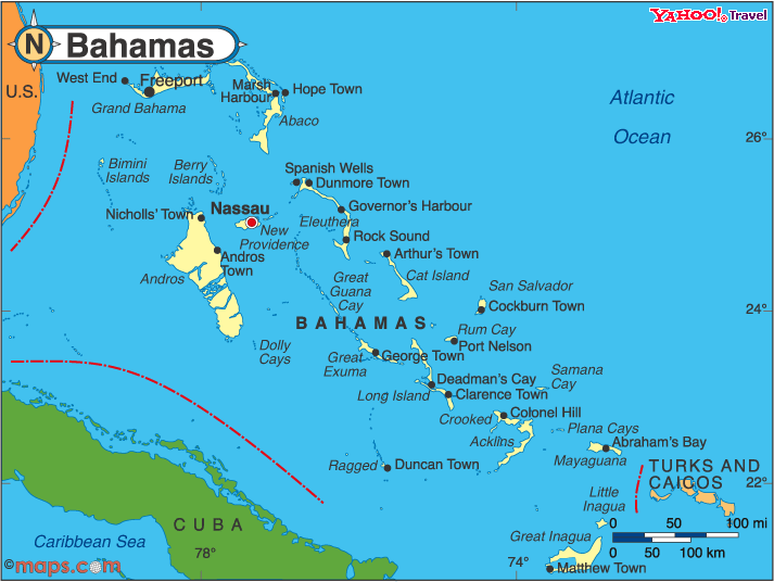 Bahamas - Map: Click to Enlarge!